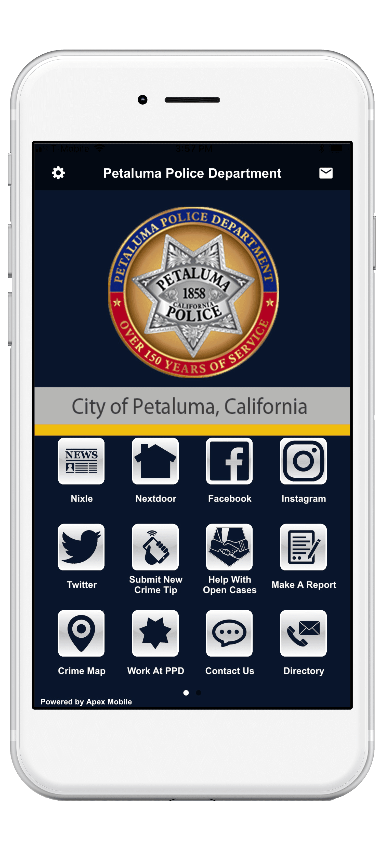Petaluma Police Department Apex Mobile