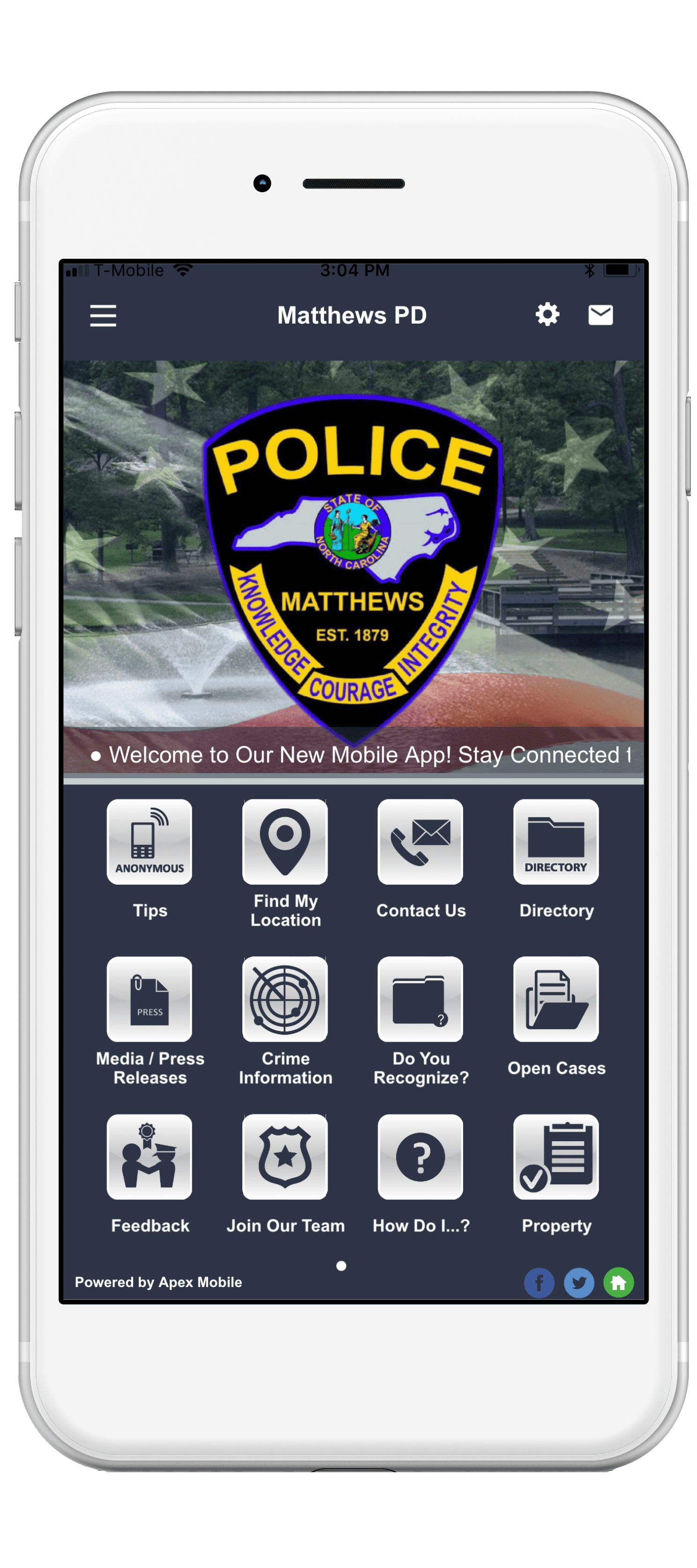 Matthews Police Department Apex Mobile Apps